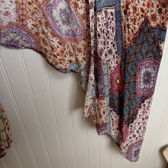 Altar'd State Boho Open Front Asymmetrical Hem Kimono N39 - Picture 3 of 5